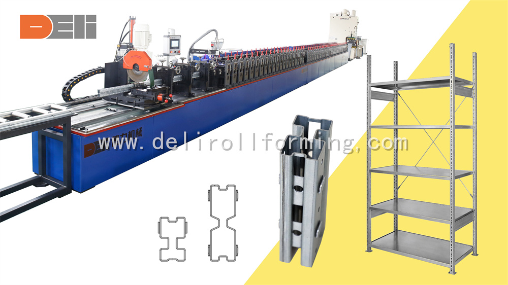 Industrial Heavy Duty Shelving Roll Forming Machine | Galvanized Shelving Rack Units Upright Post Production Line