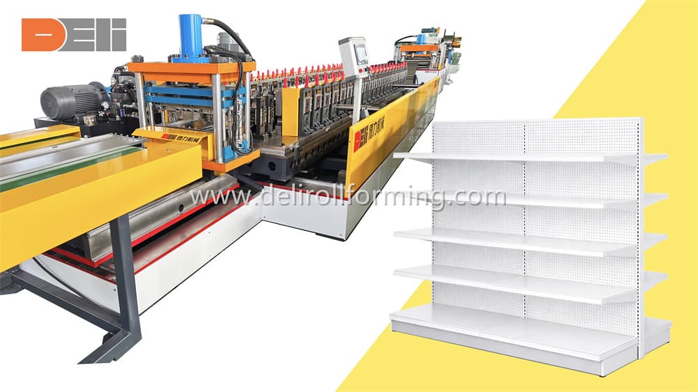 Premium Gondola Supermarket Shelving Production Line | Complete Solution for Shelving Upright, Back Panel and Shelf Panel Production Roll Forming Machine